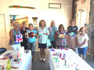Alcohol ink art demonstration class with Cathlyn 
